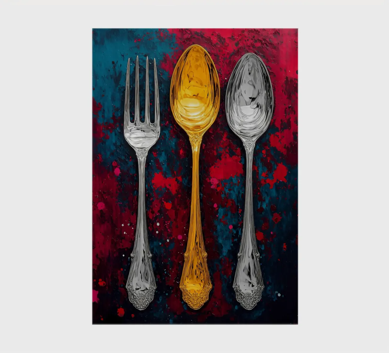 Fork And Spoon - Pop Art notebook by ColorCrash Gallery