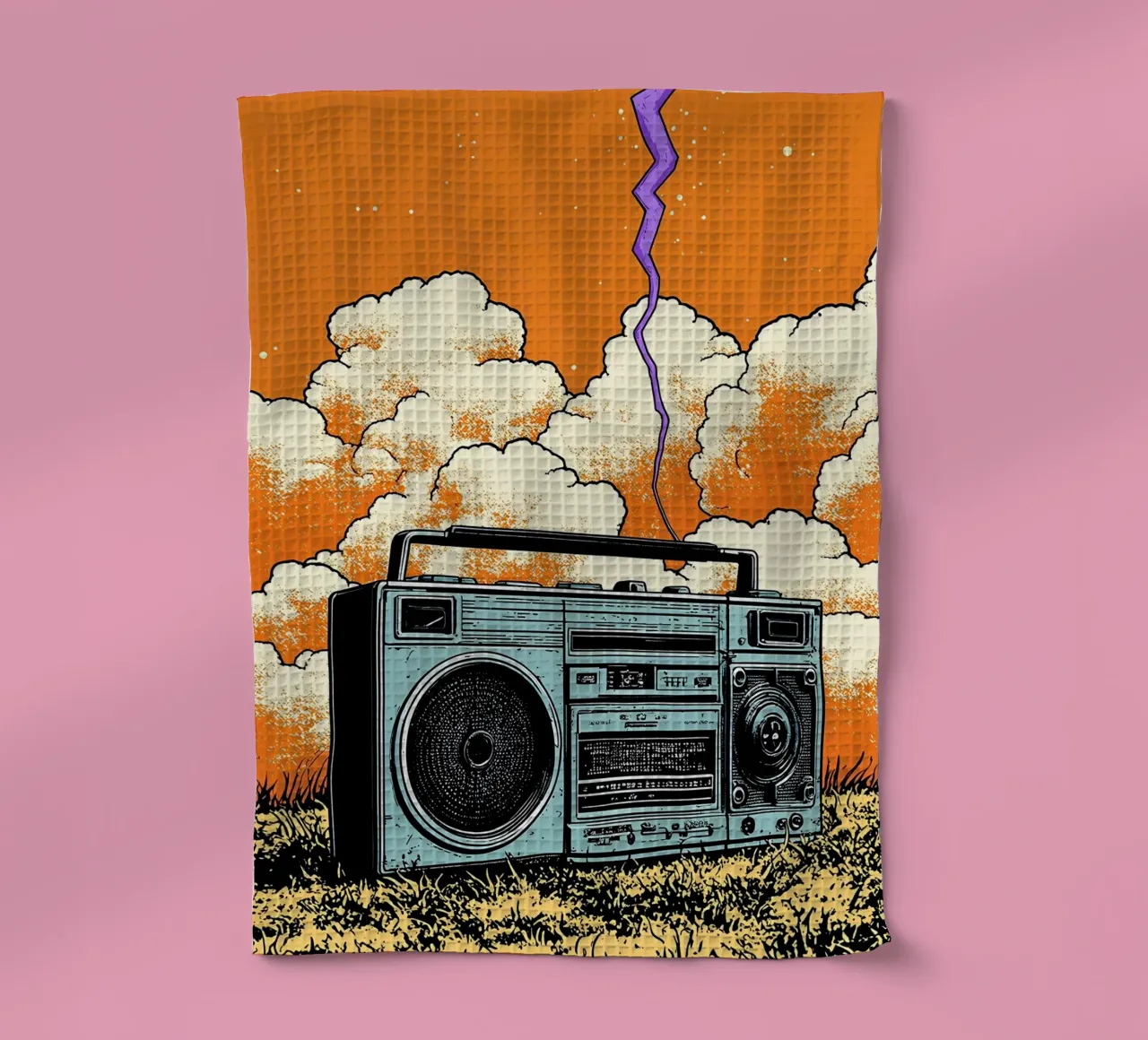 Boombox Energy - Pop-Art Geschirrtuch von ColorCrash Gallery