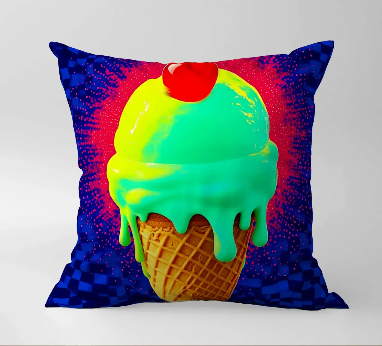 Ice Cream Cone - Pop Art decorative cushion by ColorCrash Gallery