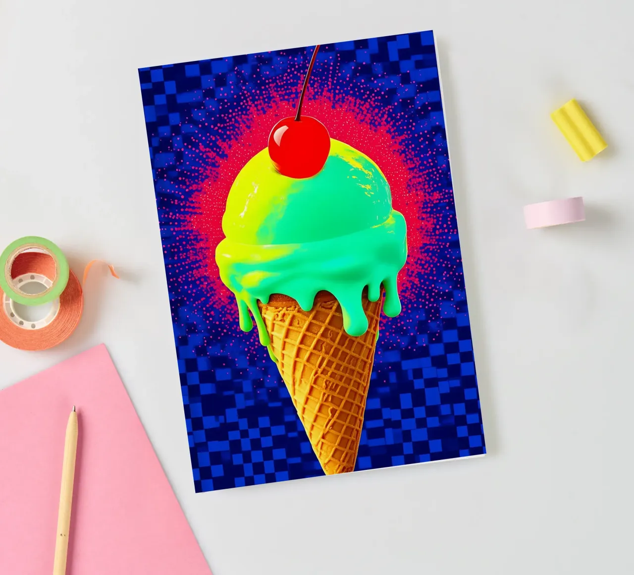 Ice Cream Cone - Pop Art notebook by ColorCrash Gallery