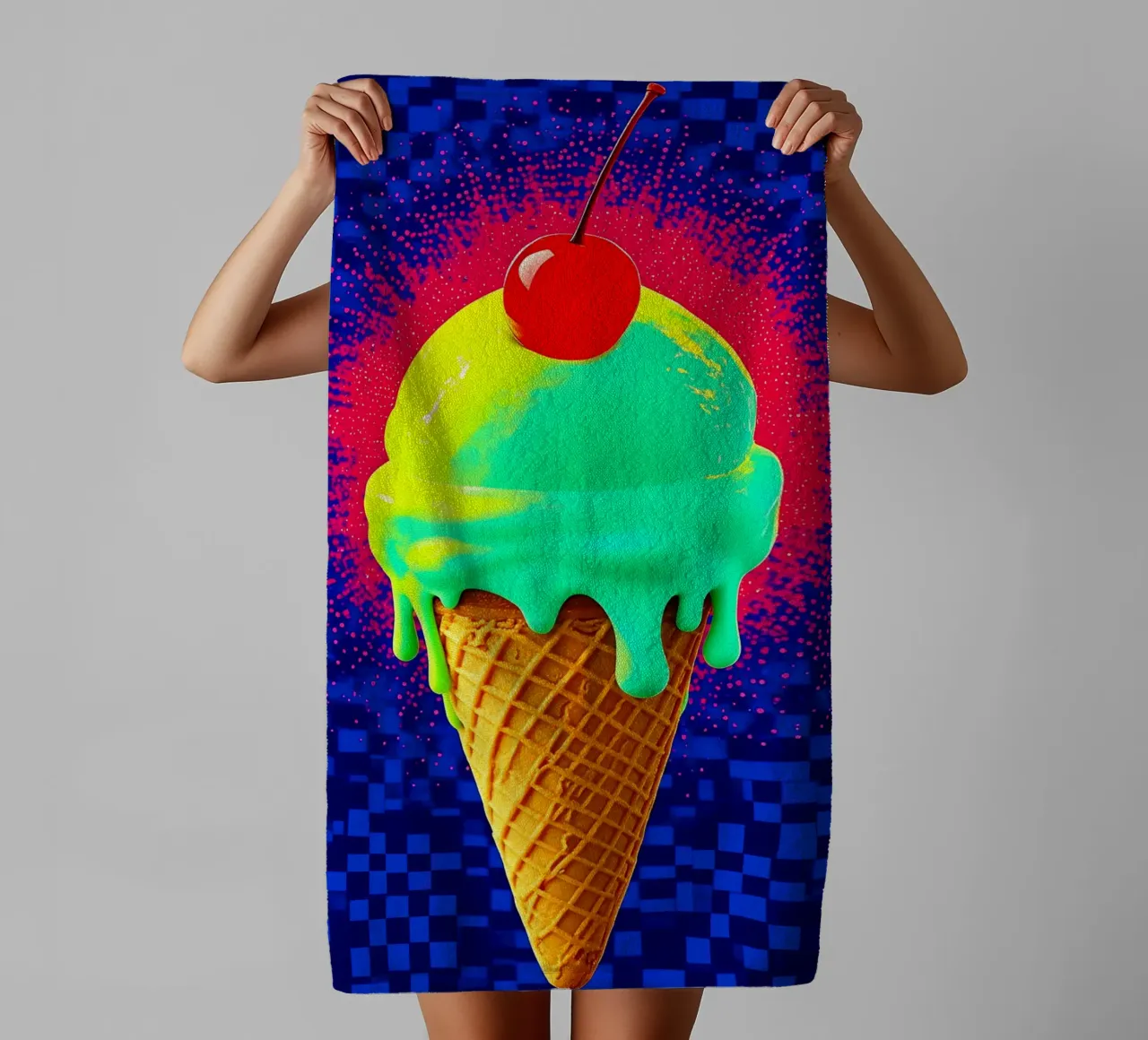 Ice Cream Cone - Pop Art towel by ColorCrash Gallery