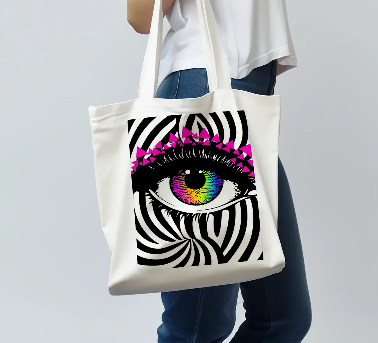 Occhio - Pop Art borsa in juta da ColorCrash Gallery