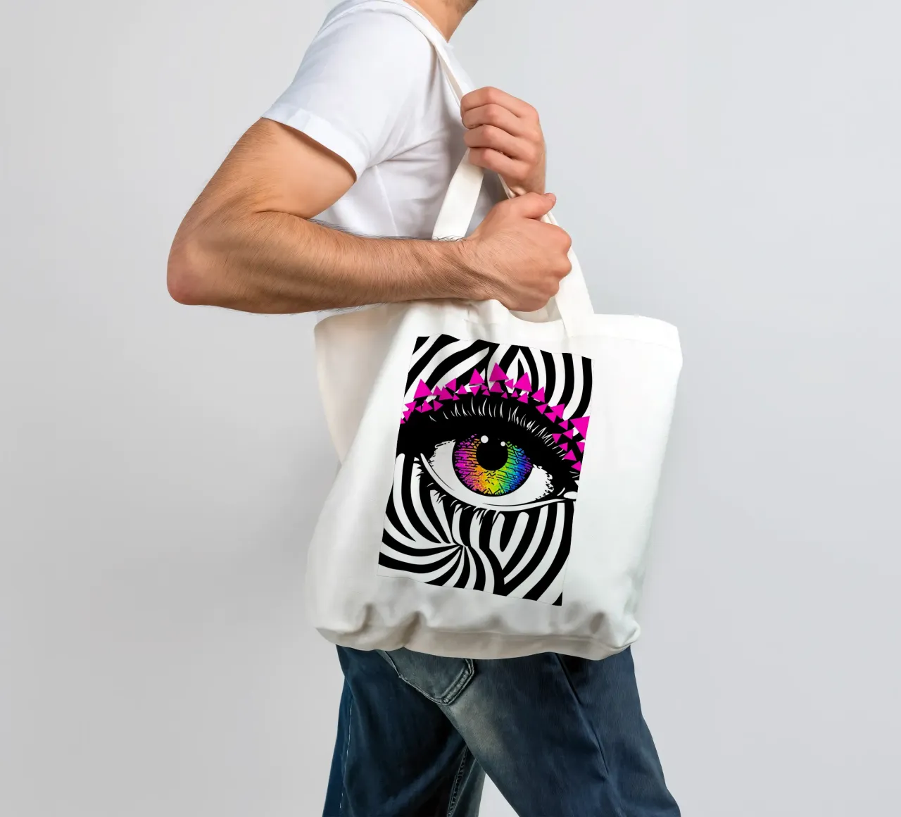 Occhio - Pop Art borsa in juta da ColorCrash Gallery