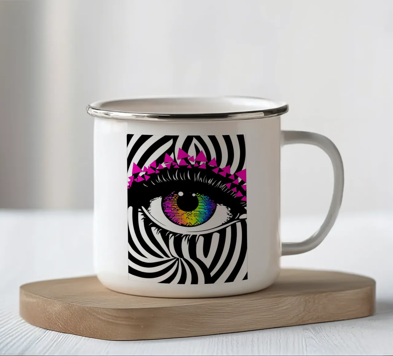 Occhio - Pop Art tazza in smalto da ColorCrash Gallery