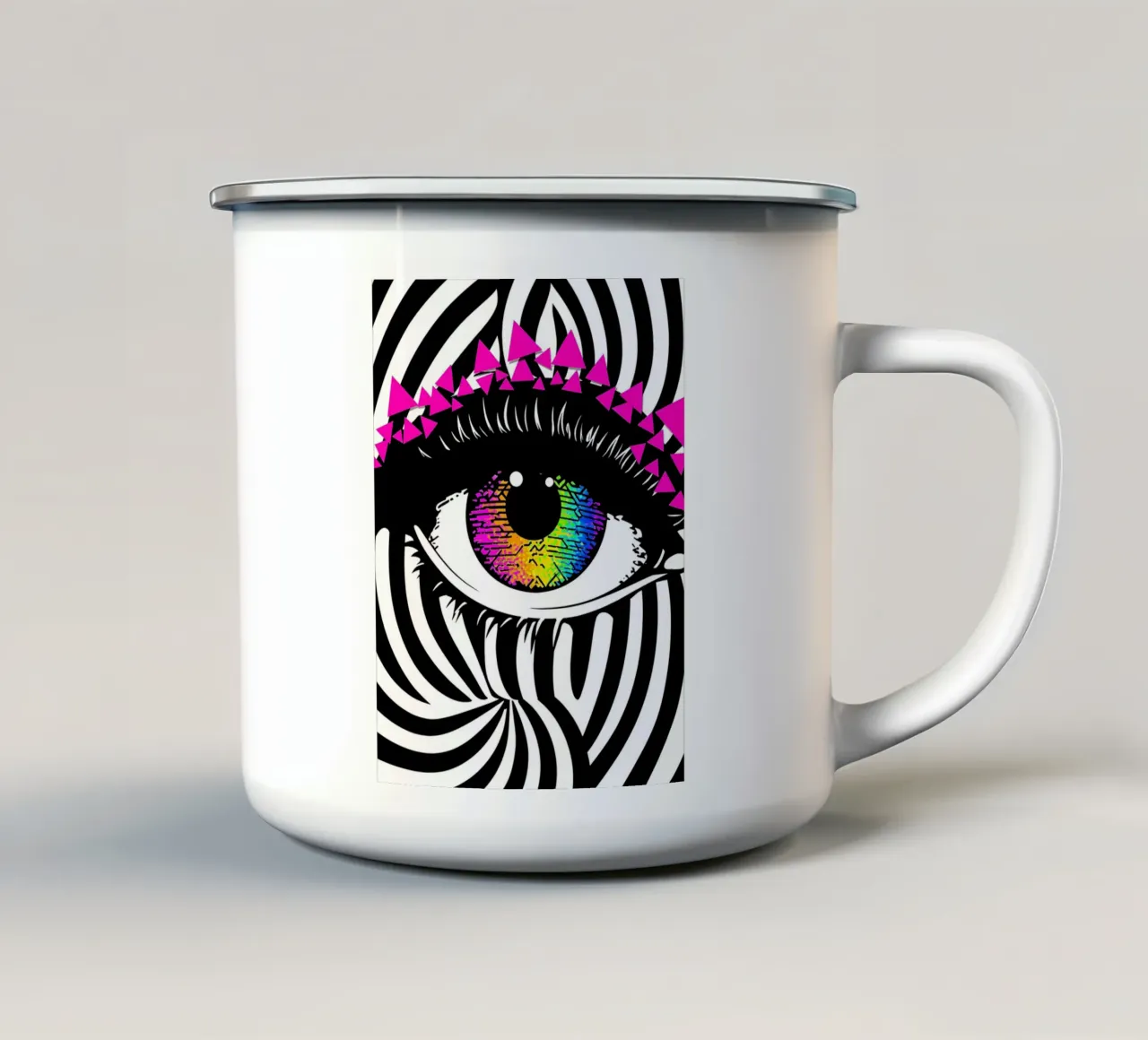 Occhio - Pop Art tazza in smalto da ColorCrash Gallery