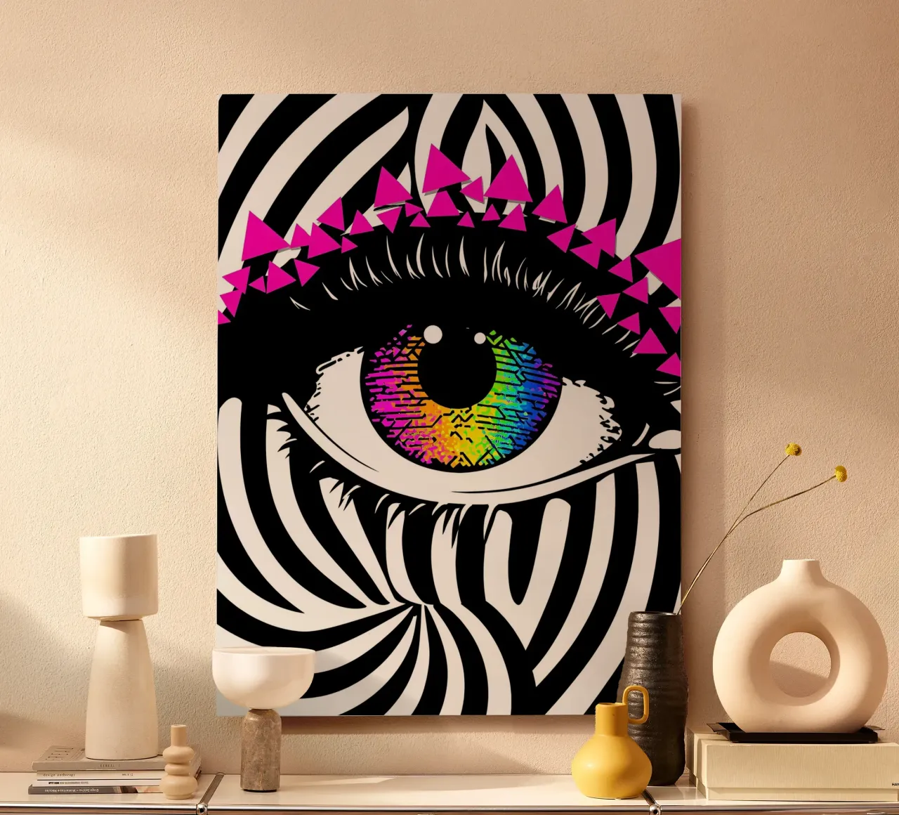 Occhio - Pop Art alluminio dibond da ColorCrash Gallery