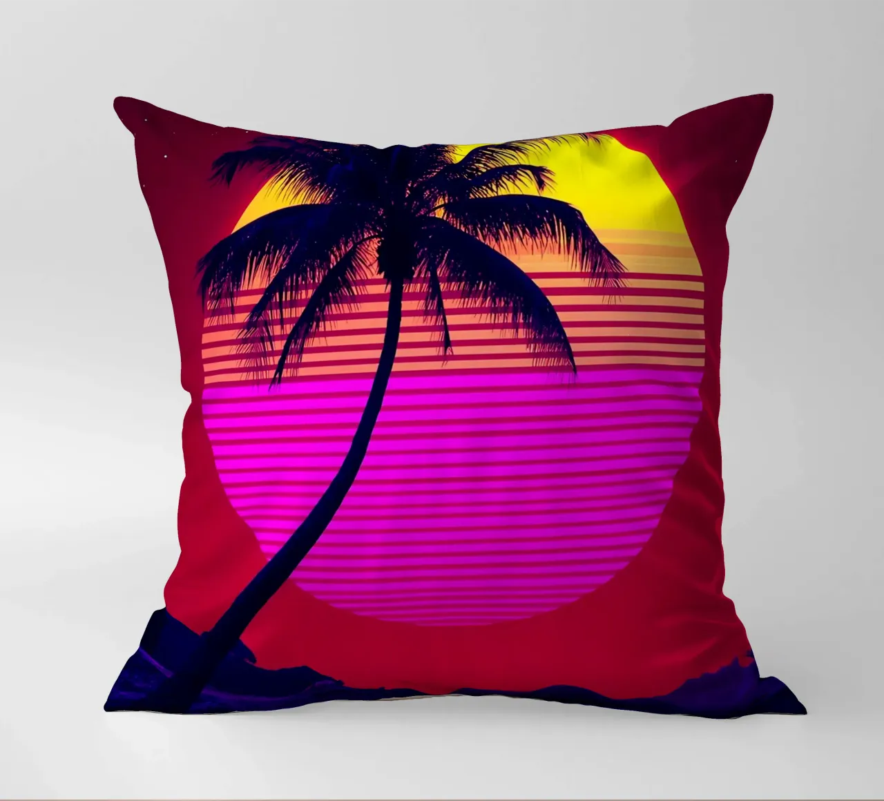 Tramonto sulla spiaggia - Pop Art cuscino da ColorCrash Gallery