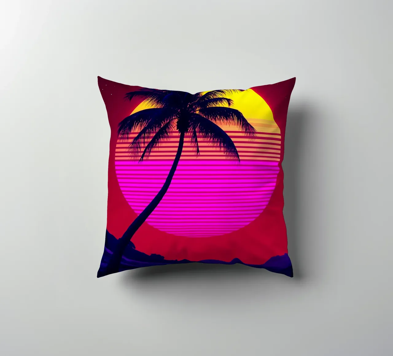 Tramonto sulla spiaggia - Pop Art cuscino da ColorCrash Gallery
