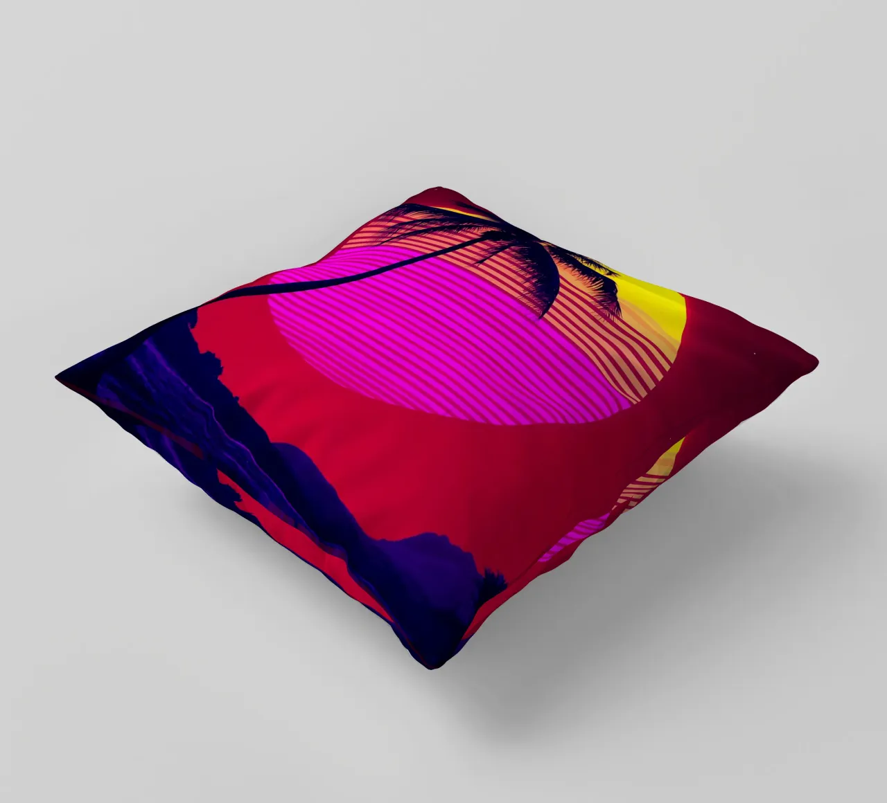 Tramonto sulla spiaggia - Pop Art cuscino da ColorCrash Gallery