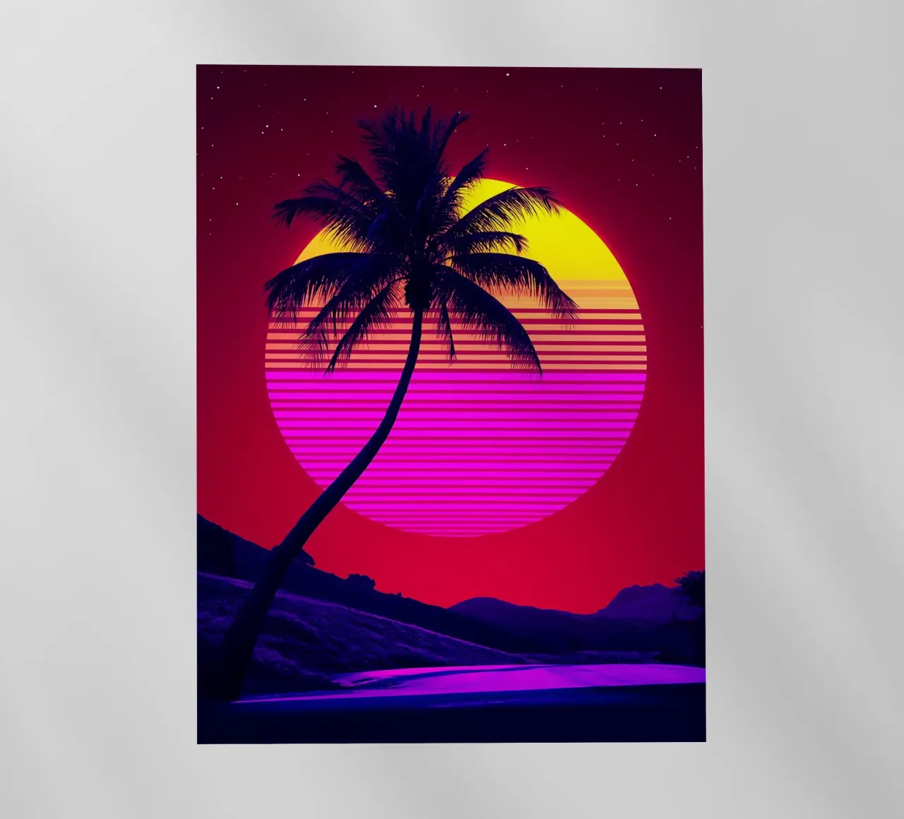 Tramonto sulla spiaggia - Pop Art pellicola backlit da ColorCrash Gallery