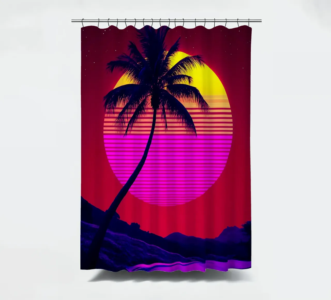 Strand Zonsondergang - Pop Art douchegordijn van ColorCrash Gallery