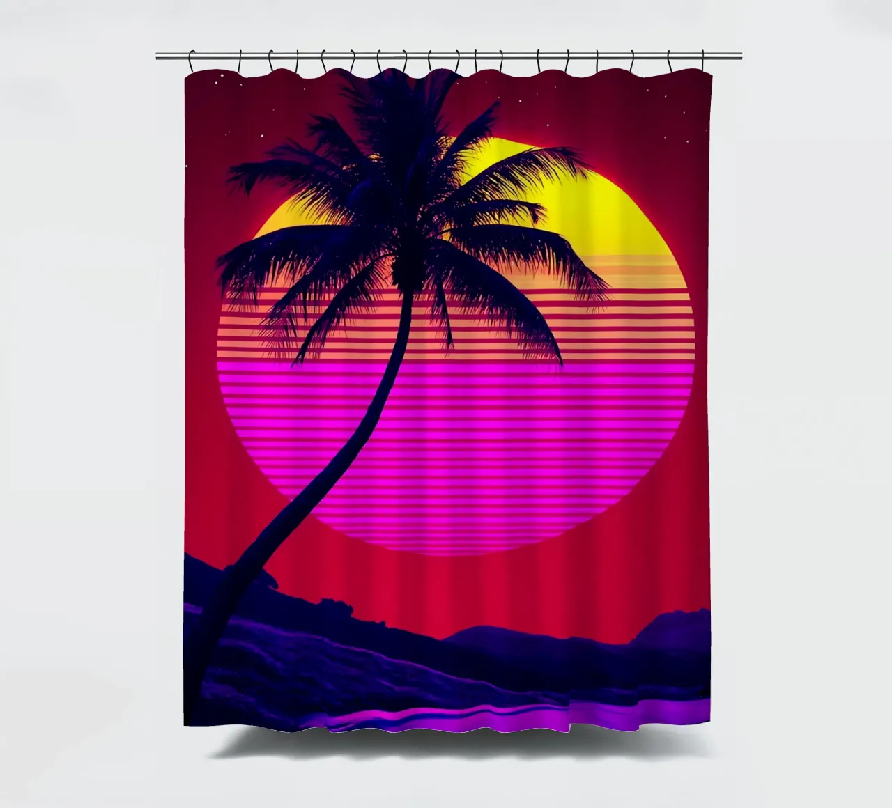 Strand Zonsondergang - Pop Art douchegordijn van ColorCrash Gallery