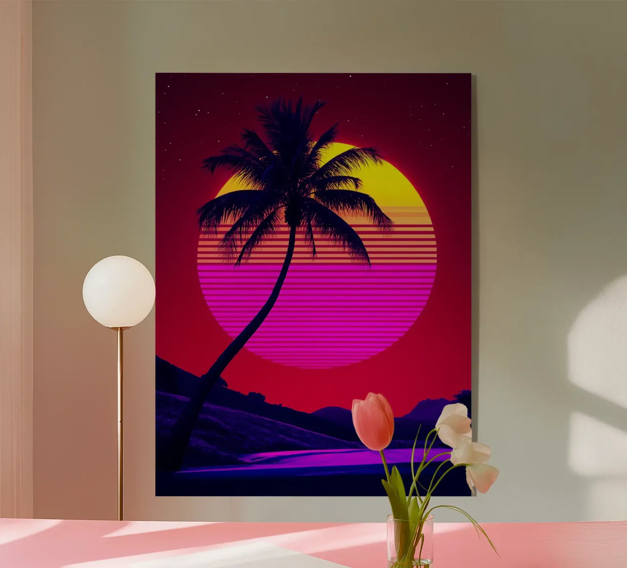 Tramonto sulla spiaggia - Pop Art plexiglass da ColorCrash Gallery