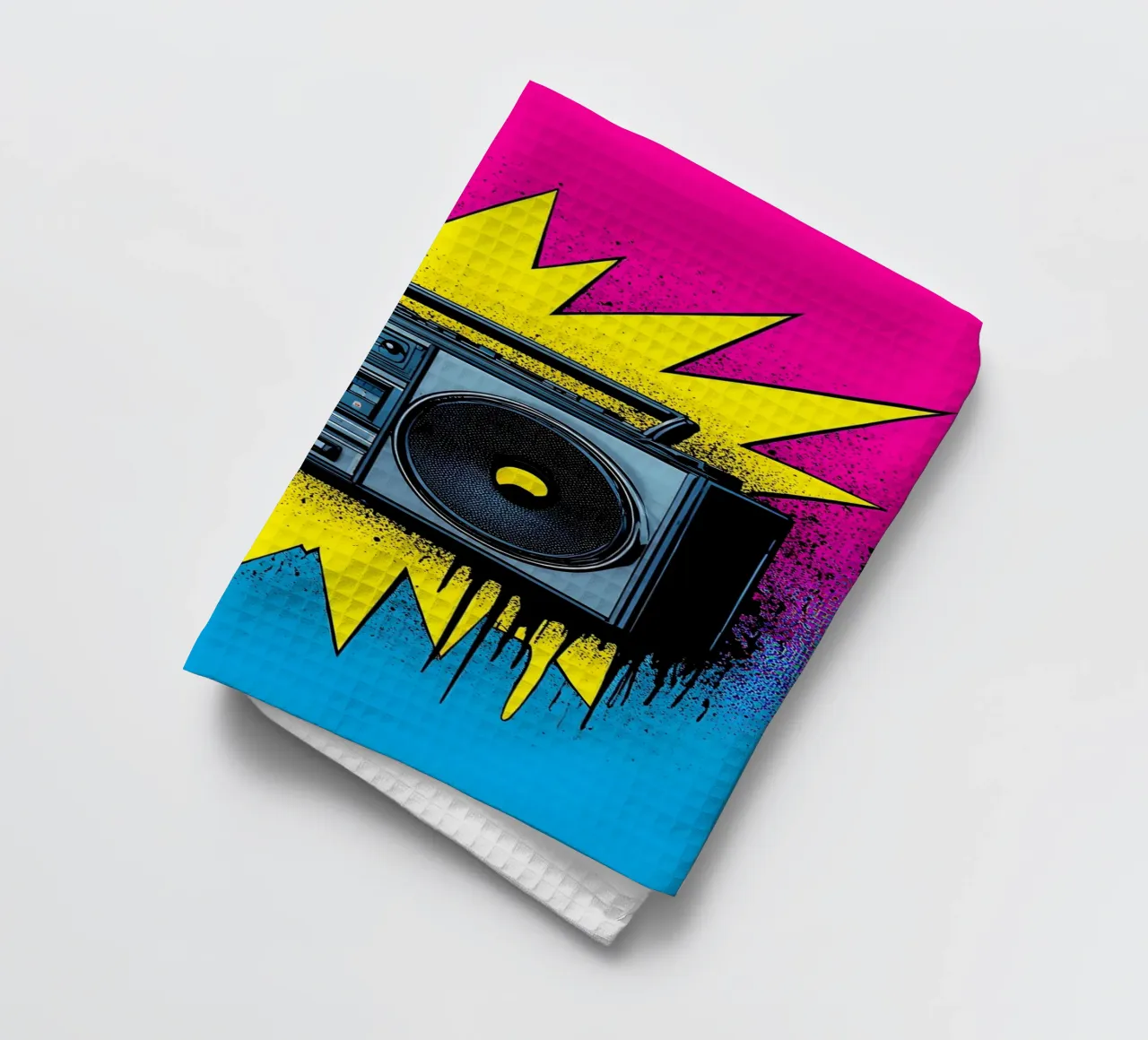 Boombox - Pop Art tea towel by ColorCrash Gallery