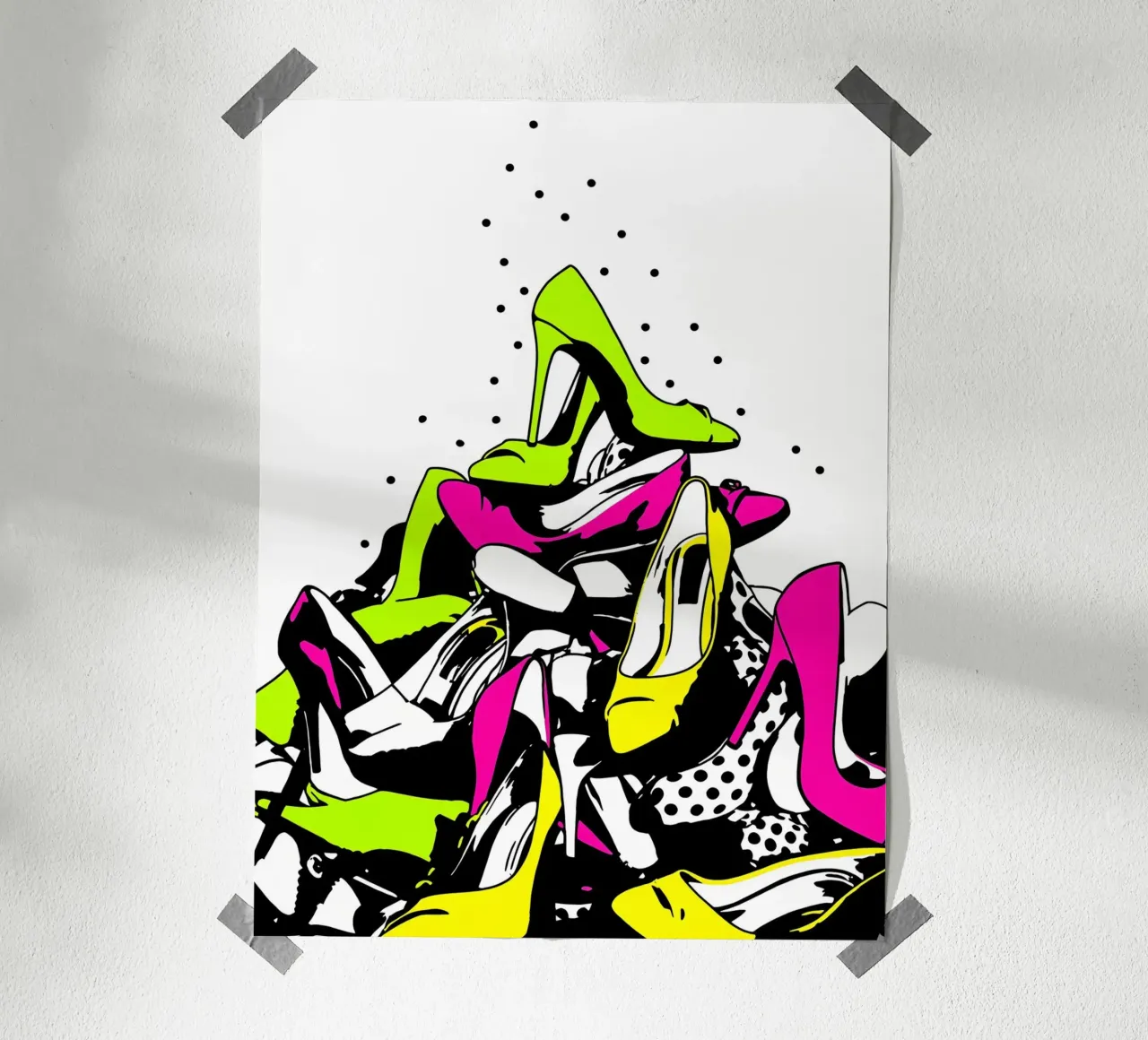 Stack Of Heels - Pop Art Hahnemühle von ColorCrash Gallery