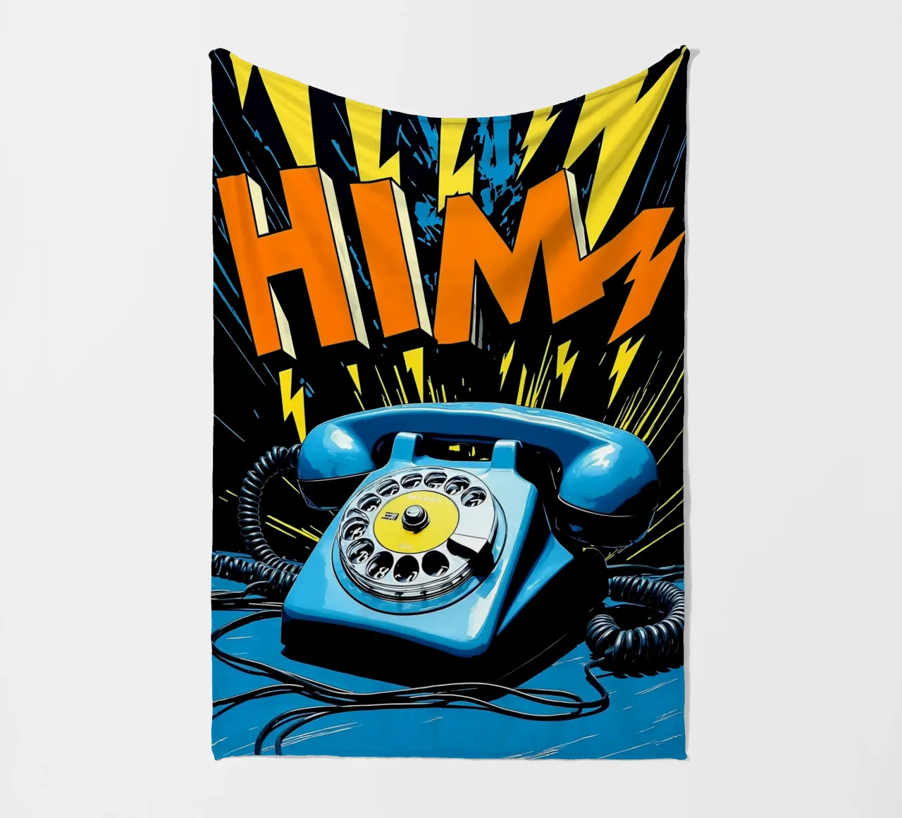 Telefono retrò - Pop Art coperta in pile da ColorCrash Gallery