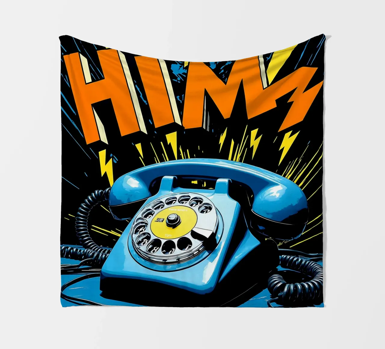 Telefono retrò - Pop Art coperta in pile da ColorCrash Gallery