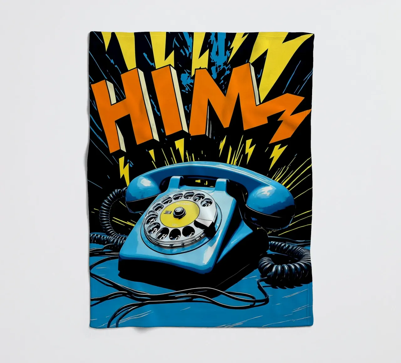 Telefono retrò - Pop Art coperta in pile da ColorCrash Gallery