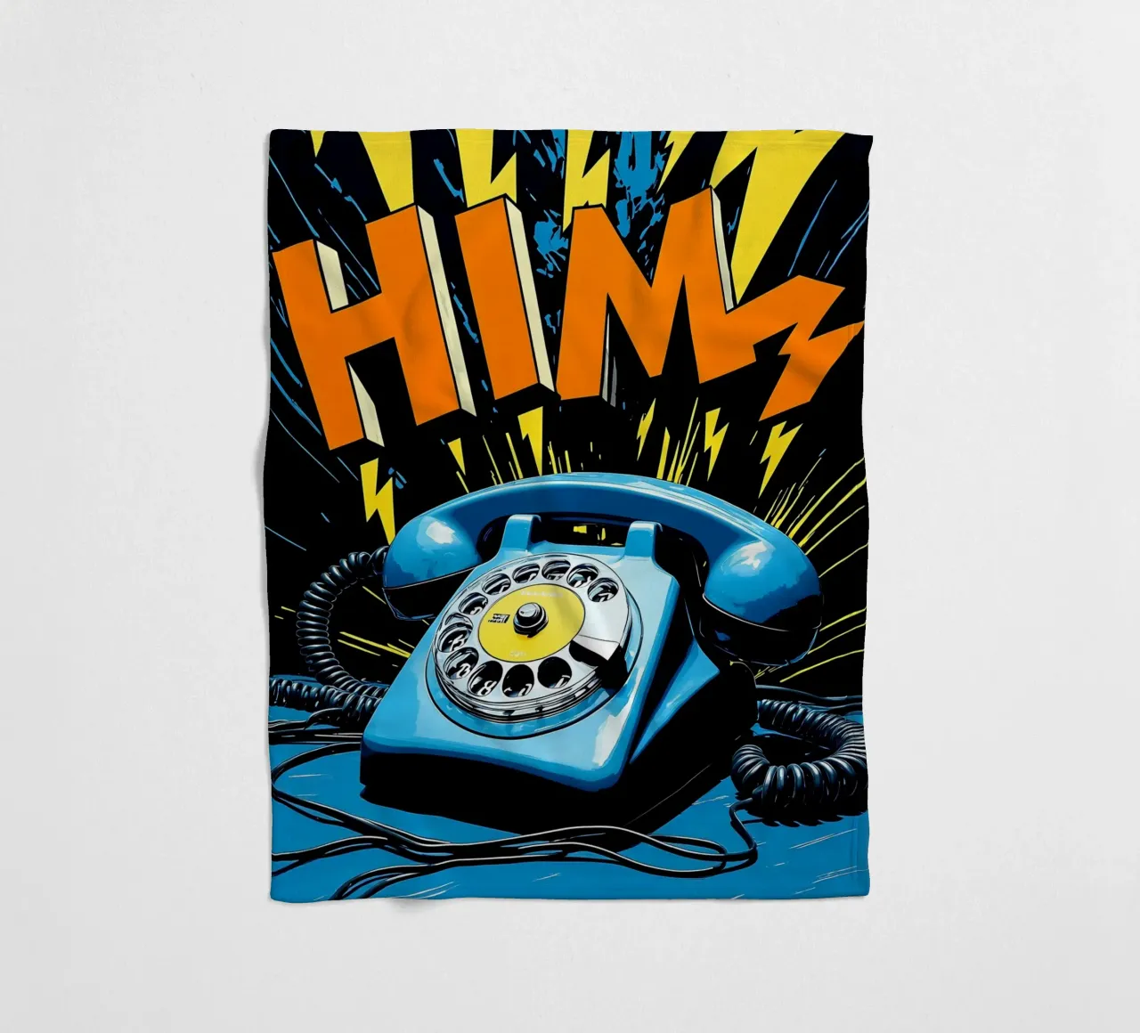 Telefono retrò - Pop Art coperta in pile da ColorCrash Gallery