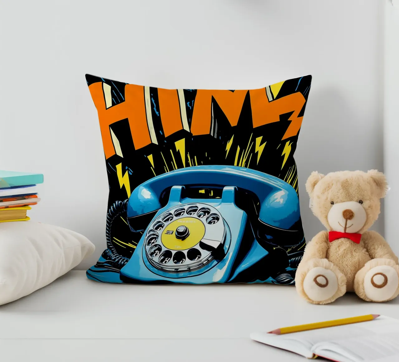 Telefono retrò - Pop Art cuscino da ColorCrash Gallery