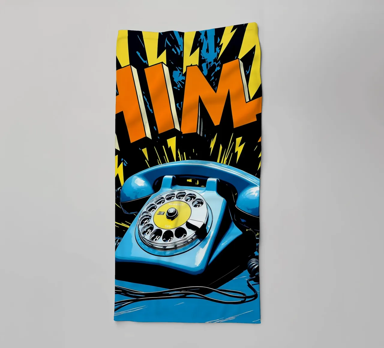 Telefono retrò - Pop Art asciugamano da bagno da ColorCrash Gallery