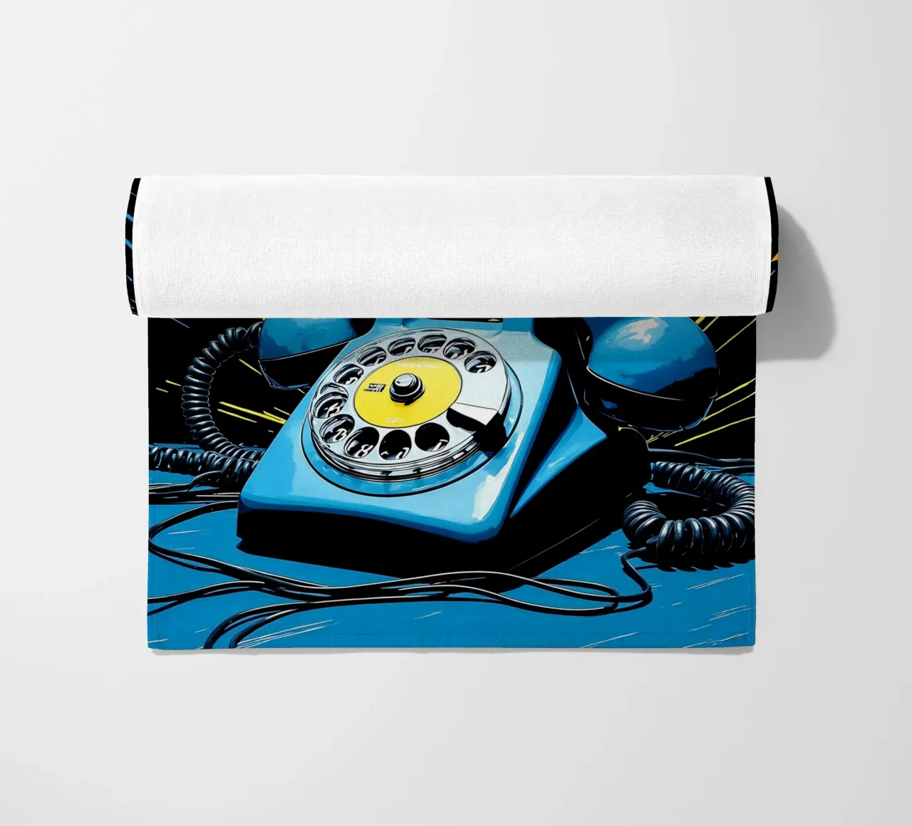 Retro Phone - Pop Art beach towel by ColorCrash Gallery