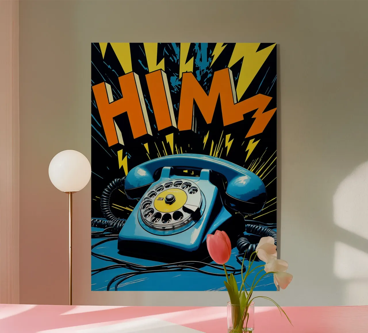 Retro Phone - Pop Art acrylic glass by ColorCrash Gallery