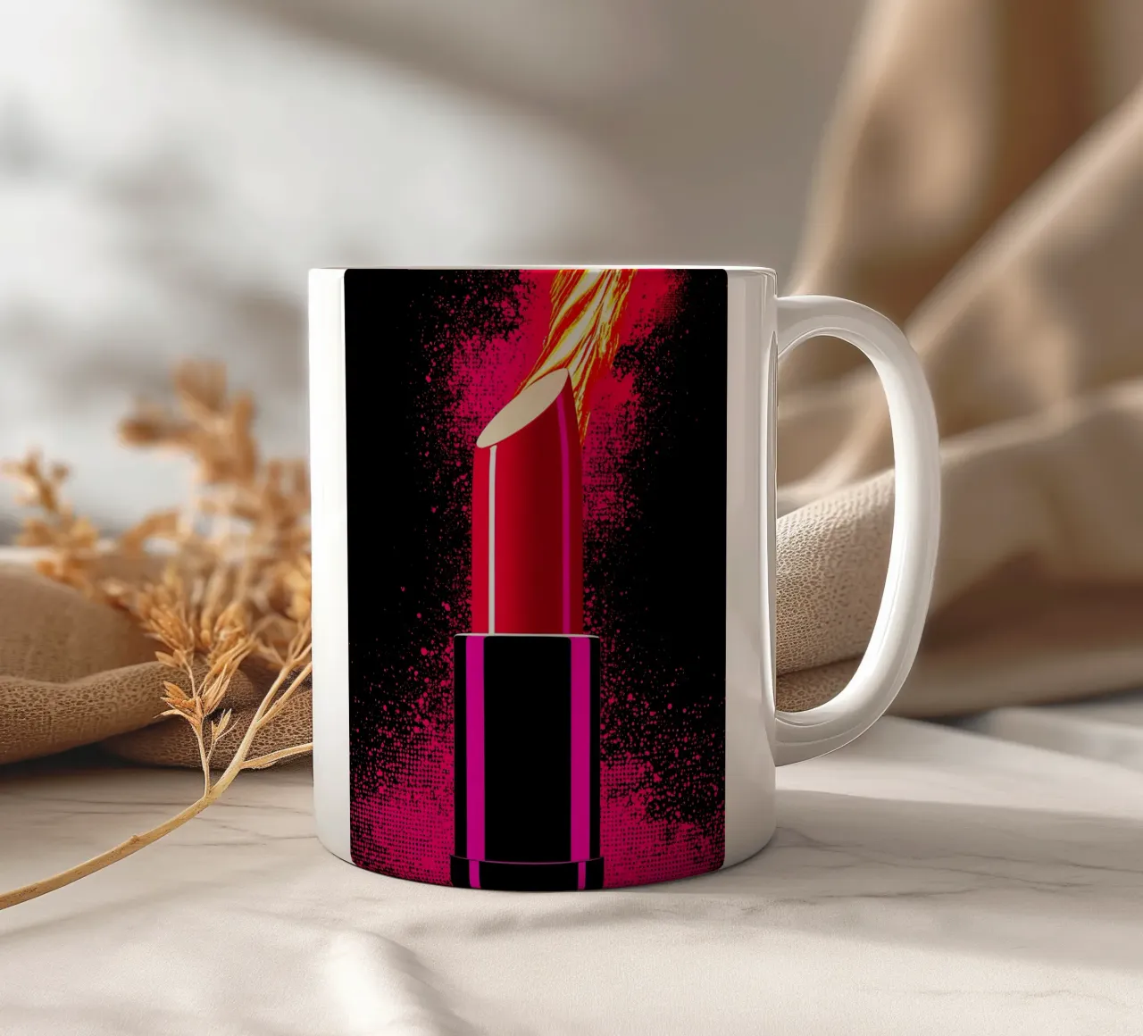 Rossetto sulla fiamma - Pop Art tazza in ceramica da ColorCrash Gallery