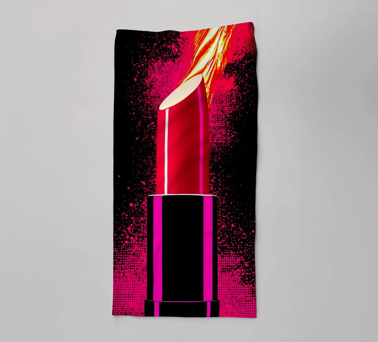 Rossetto sulla fiamma - Pop Art asciugamano da bagno da ColorCrash Gallery