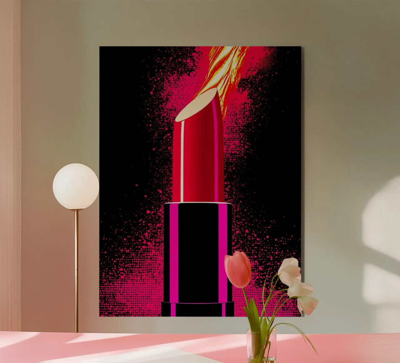 Rossetto sulla fiamma - Pop Art alluminio dibond da ColorCrash Gallery