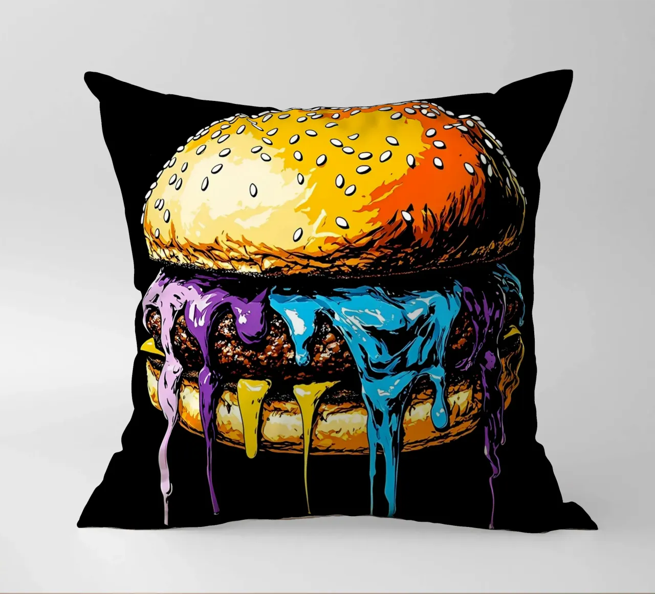 Burger in fusione - Pop Art cuscino da ColorCrash Gallery