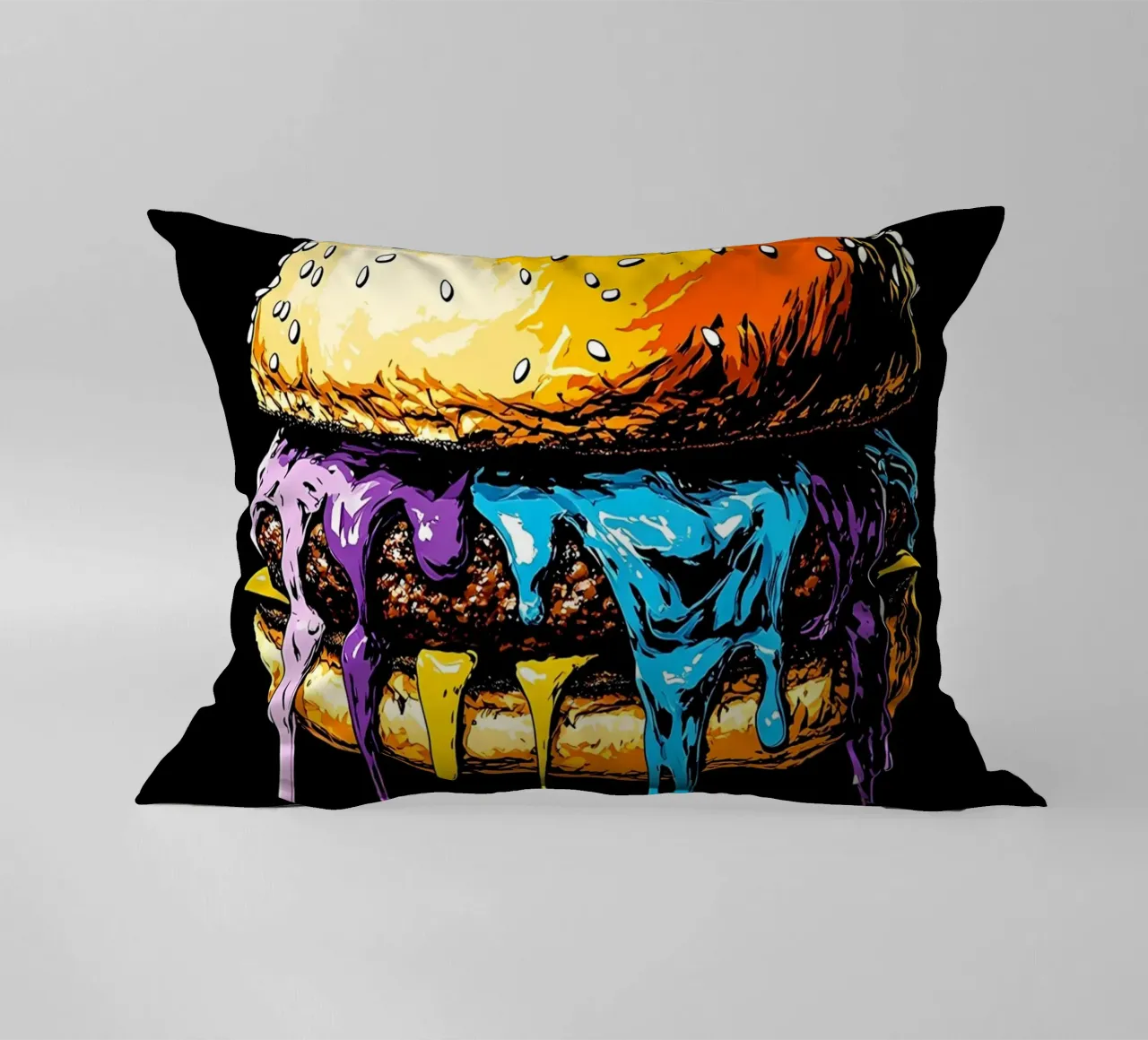 Burger in fusione - Pop Art cuscino da ColorCrash Gallery