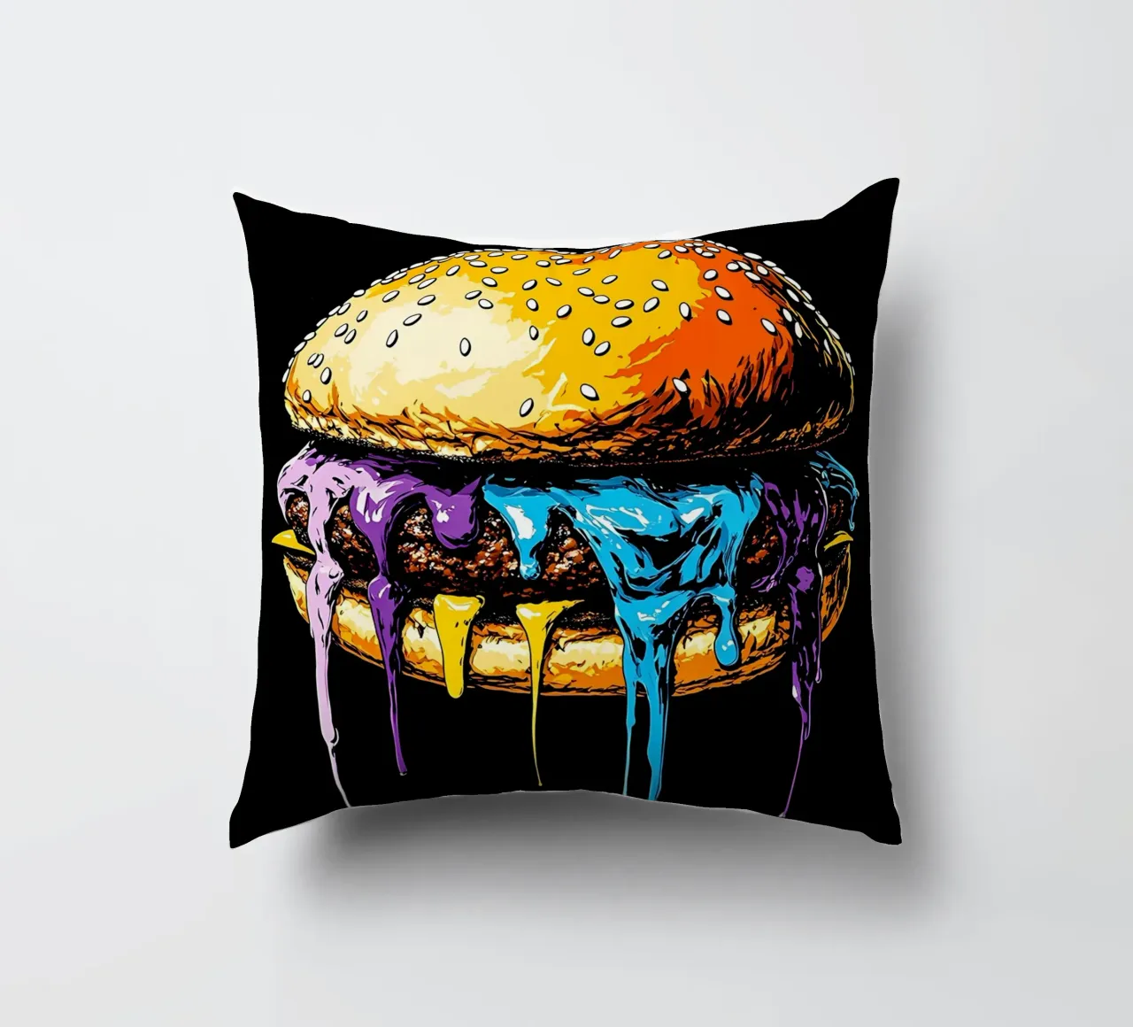 Burger in fusione - Pop Art cuscino da ColorCrash Gallery