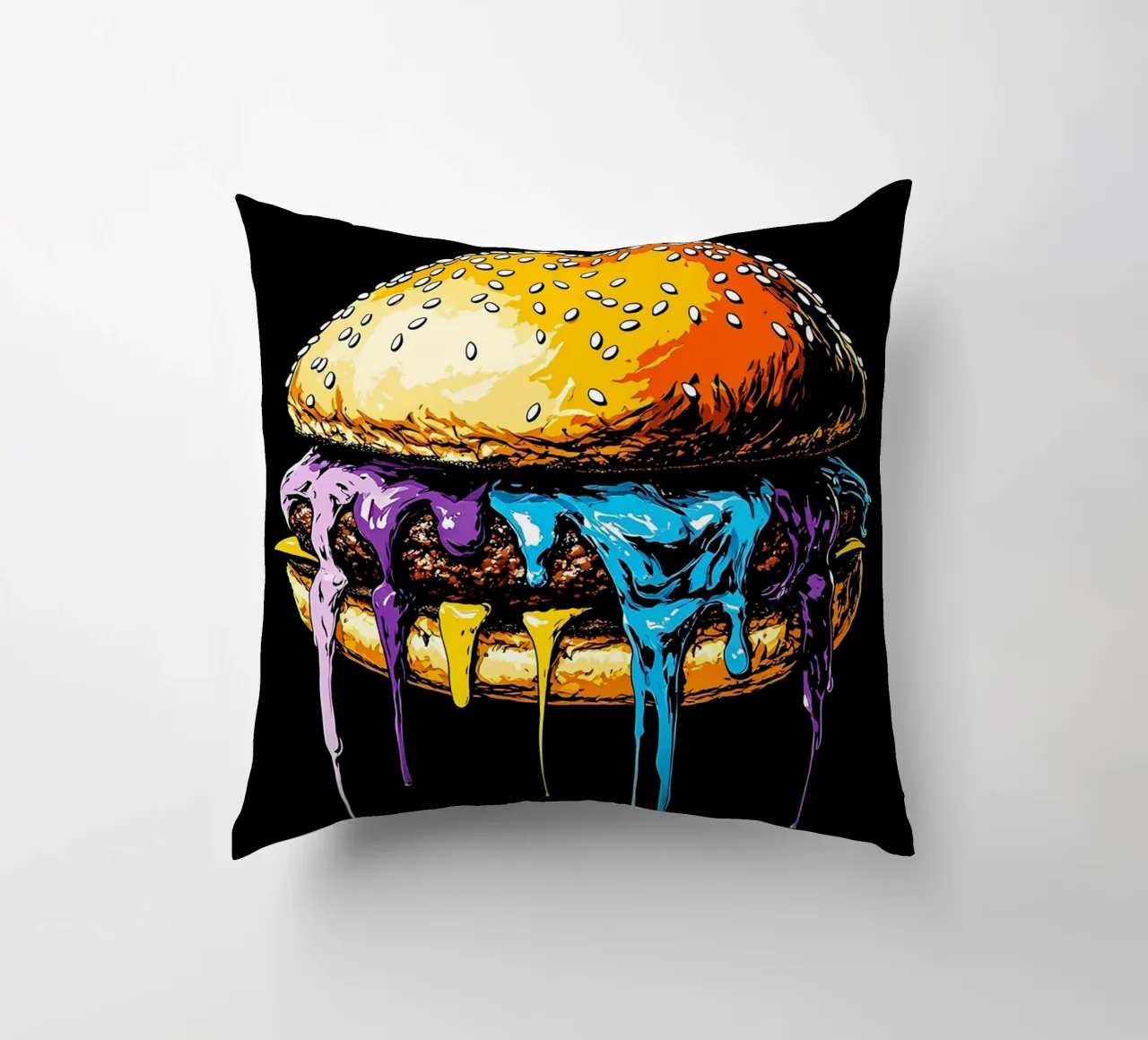 Burger in fusione - Pop Art cuscino da ColorCrash Gallery