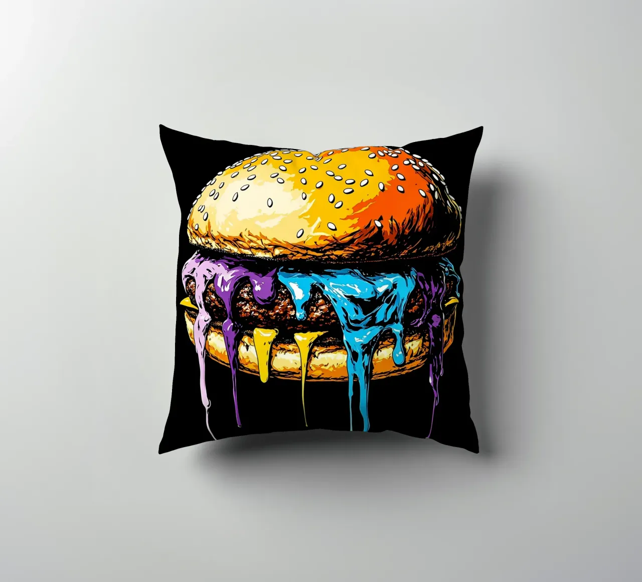 Burger in fusione - Pop Art cuscino da ColorCrash Gallery