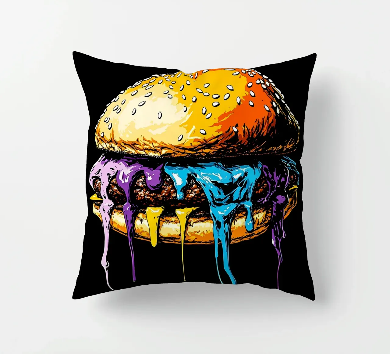 Burger in fusione - Pop Art cuscino da ColorCrash Gallery