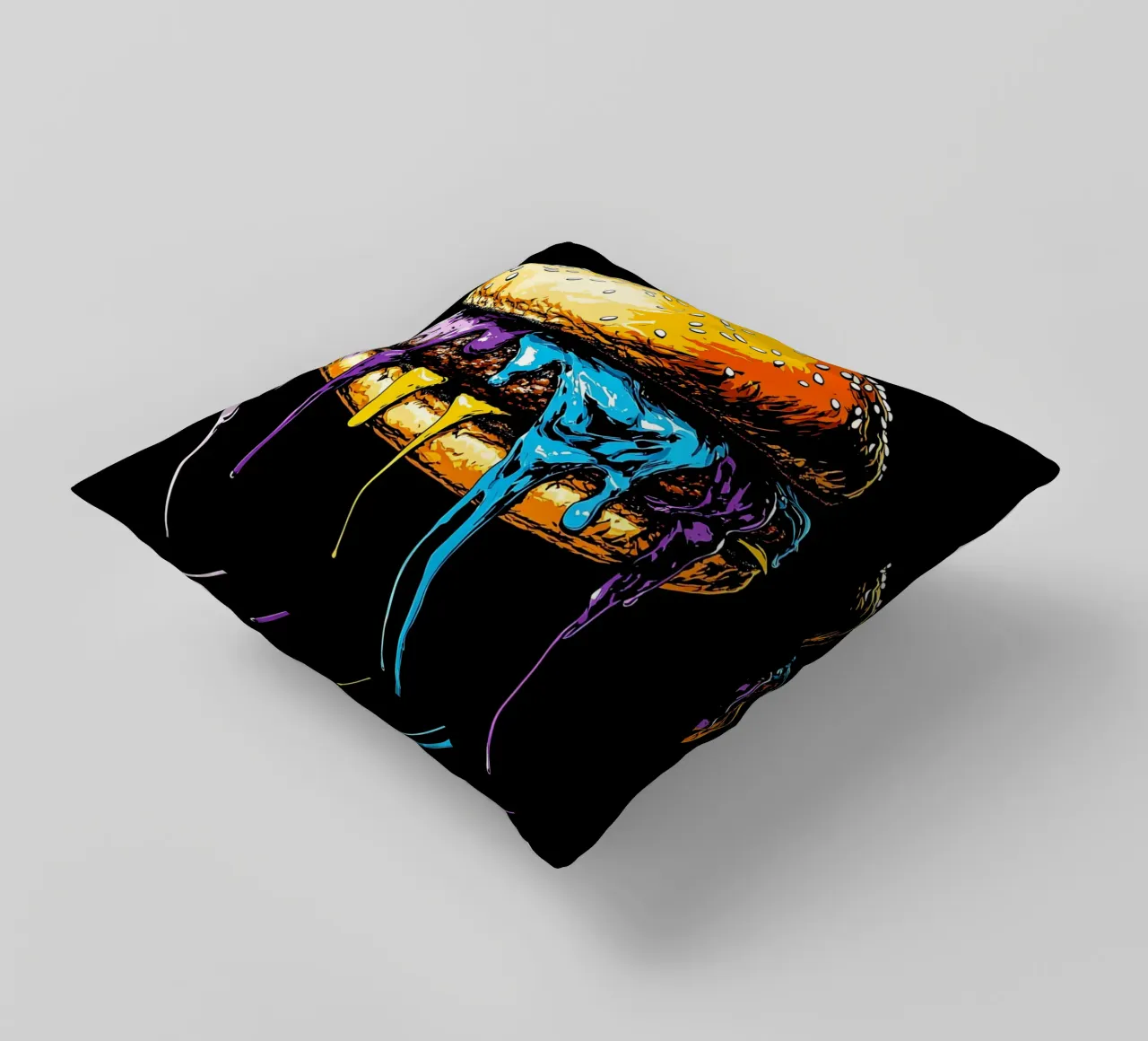 Burger in fusione - Pop Art cuscino da ColorCrash Gallery