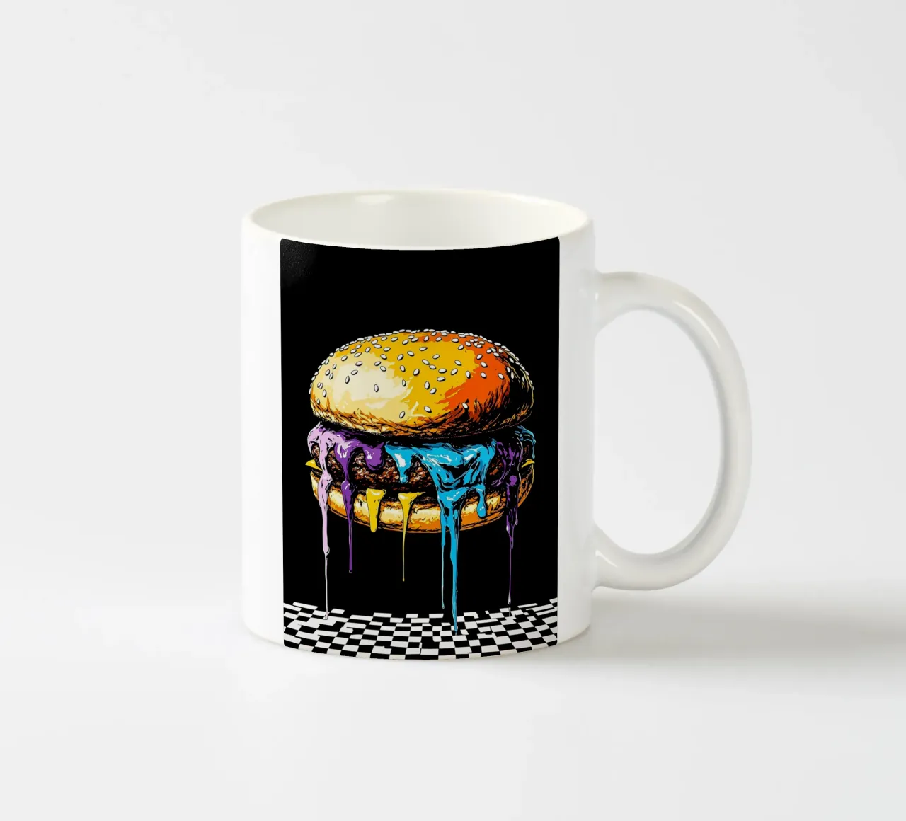 Burger in fusione - Pop Art tazza in ceramica da ColorCrash Gallery