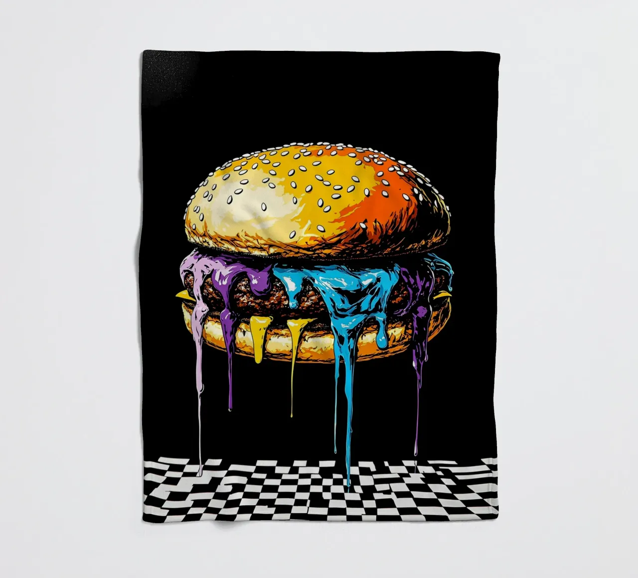 Burger in fusione - Pop Art coperta in pile da ColorCrash Gallery