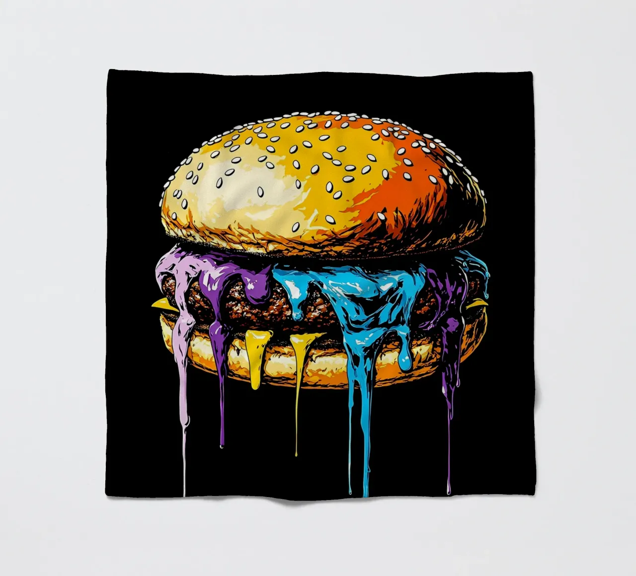 Burger in fusione - Pop Art coperta in pile da ColorCrash Gallery
