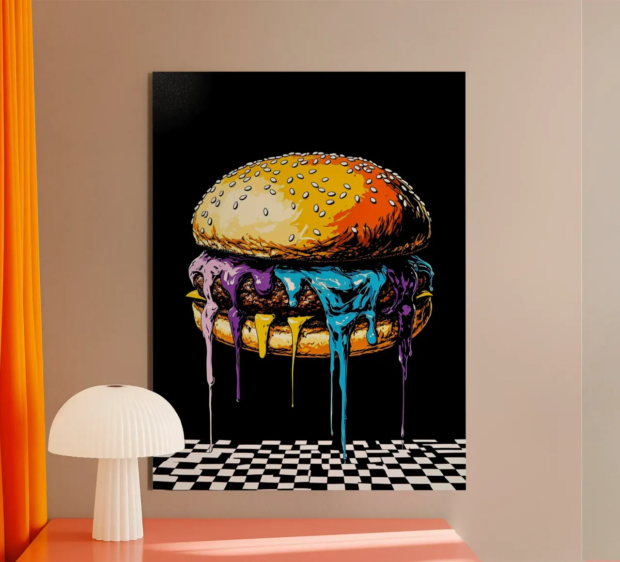 Burger in fusione - Pop Art alluminio dibond da ColorCrash Gallery