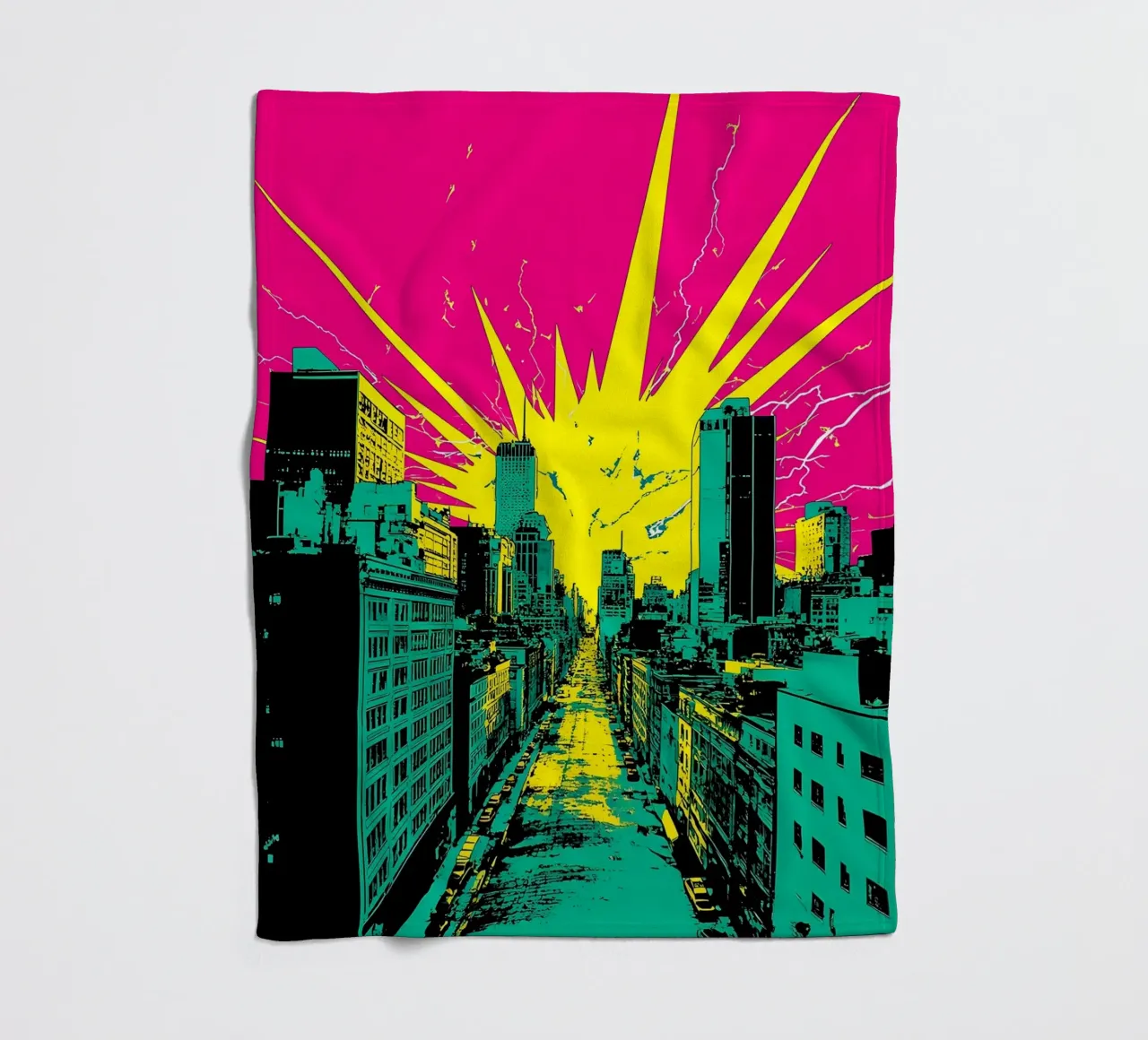 Pop In City - Pop Art coperta in pile da ColorCrash Gallery