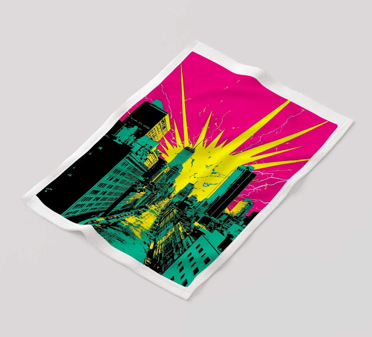 Pop In City - Pop Art coperta in pile da ColorCrash Gallery