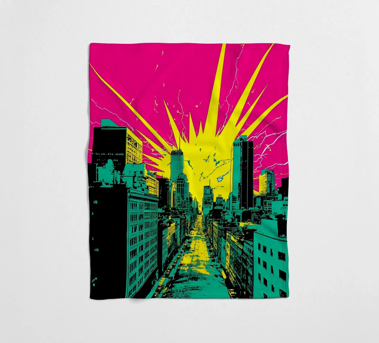 Pop In City - Pop Art coperta in pile da ColorCrash Gallery