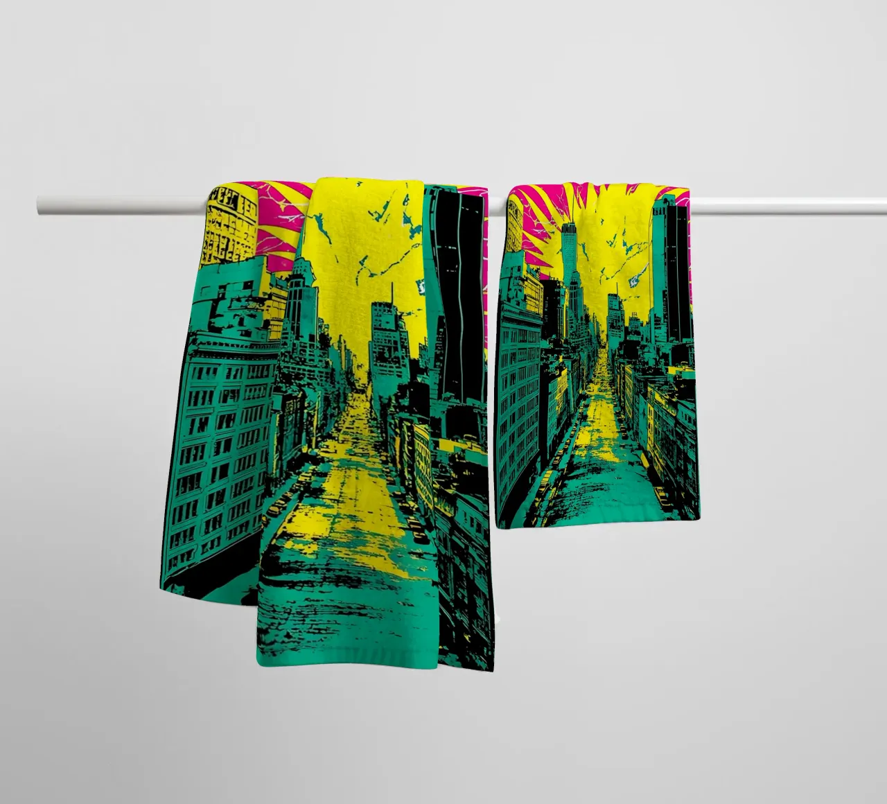 Pop In City - Pop Art asciugamano da bagno da ColorCrash Gallery
