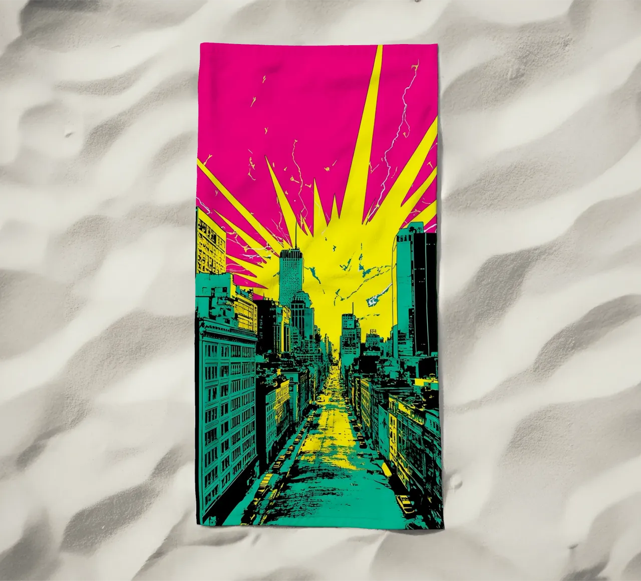 Pop In City - Pop Art telo mare da ColorCrash Gallery