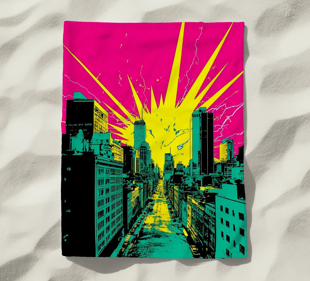 Pop In City - Pop Art telo mare da ColorCrash Gallery