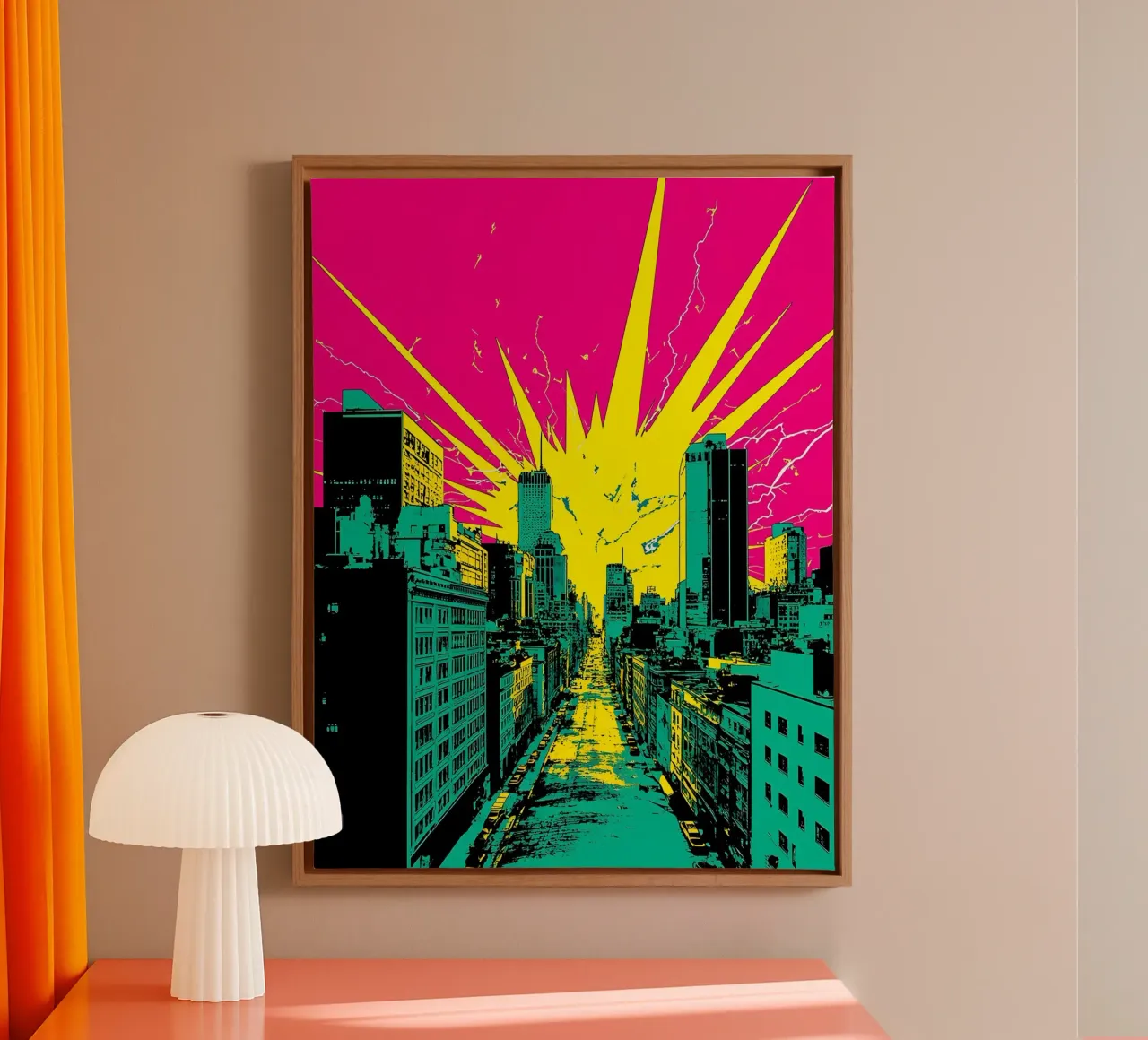 Pop In City - Pop Art tela con Cornice a cassetta da ColorCrash Gallery