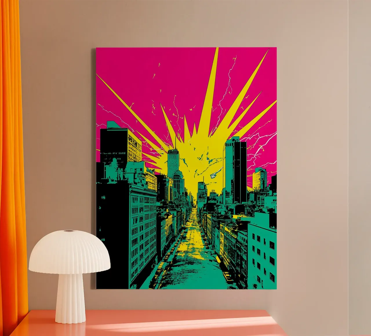 Pop In City - Pop Art tela con Cornice a cassetta da ColorCrash Gallery