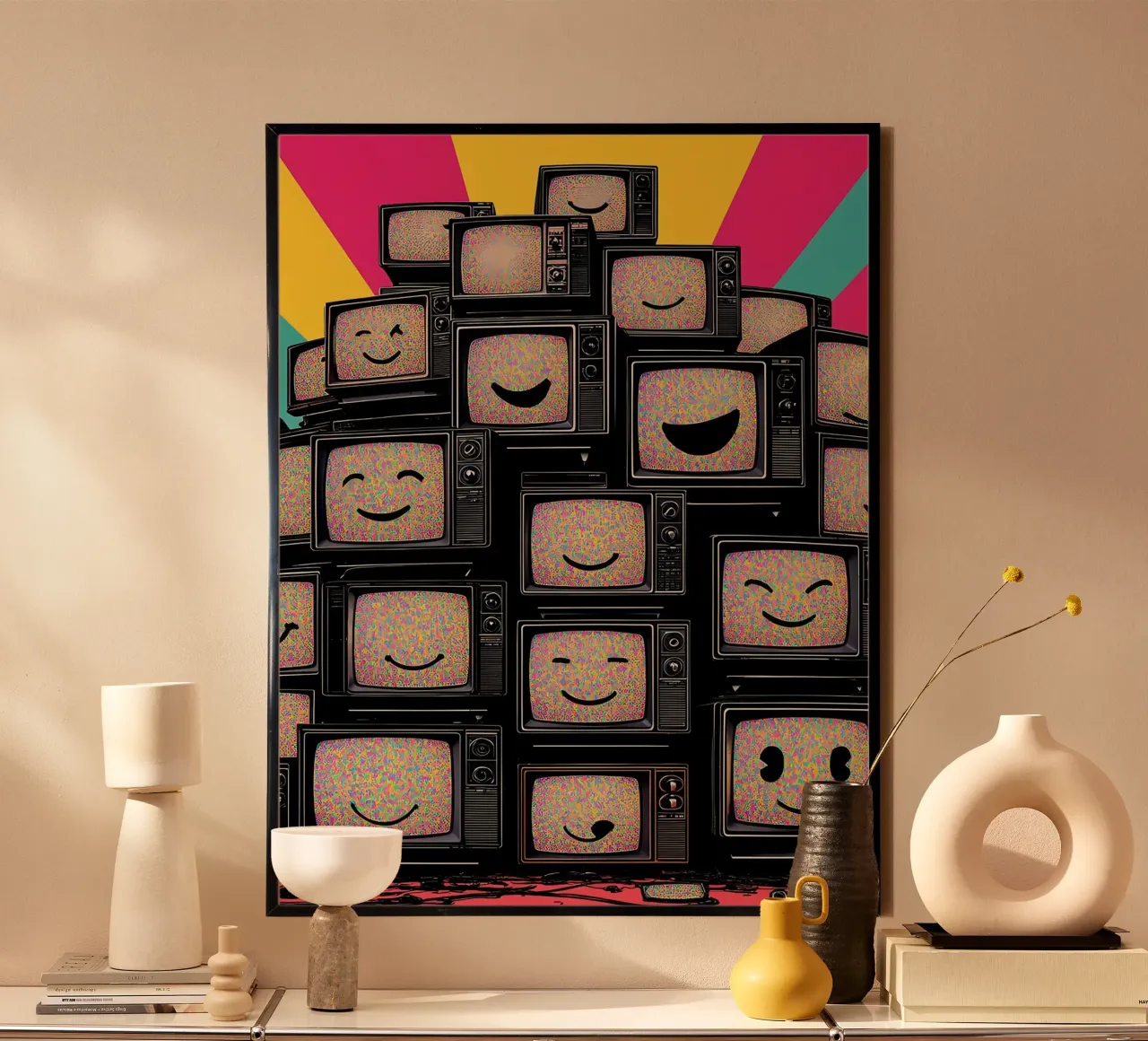 Stack Of Old Tv's - Pop Art poster by ColorCrash Gallery